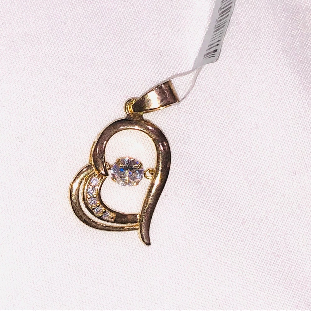 10k yellow gold vermeil VVS clarity dancing diamond simulated charm mesmerizing - Picture 3 of 5